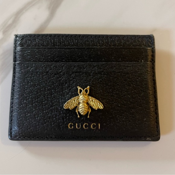 Gucci Animalier Leather Card Holder - Picture 1 of 3